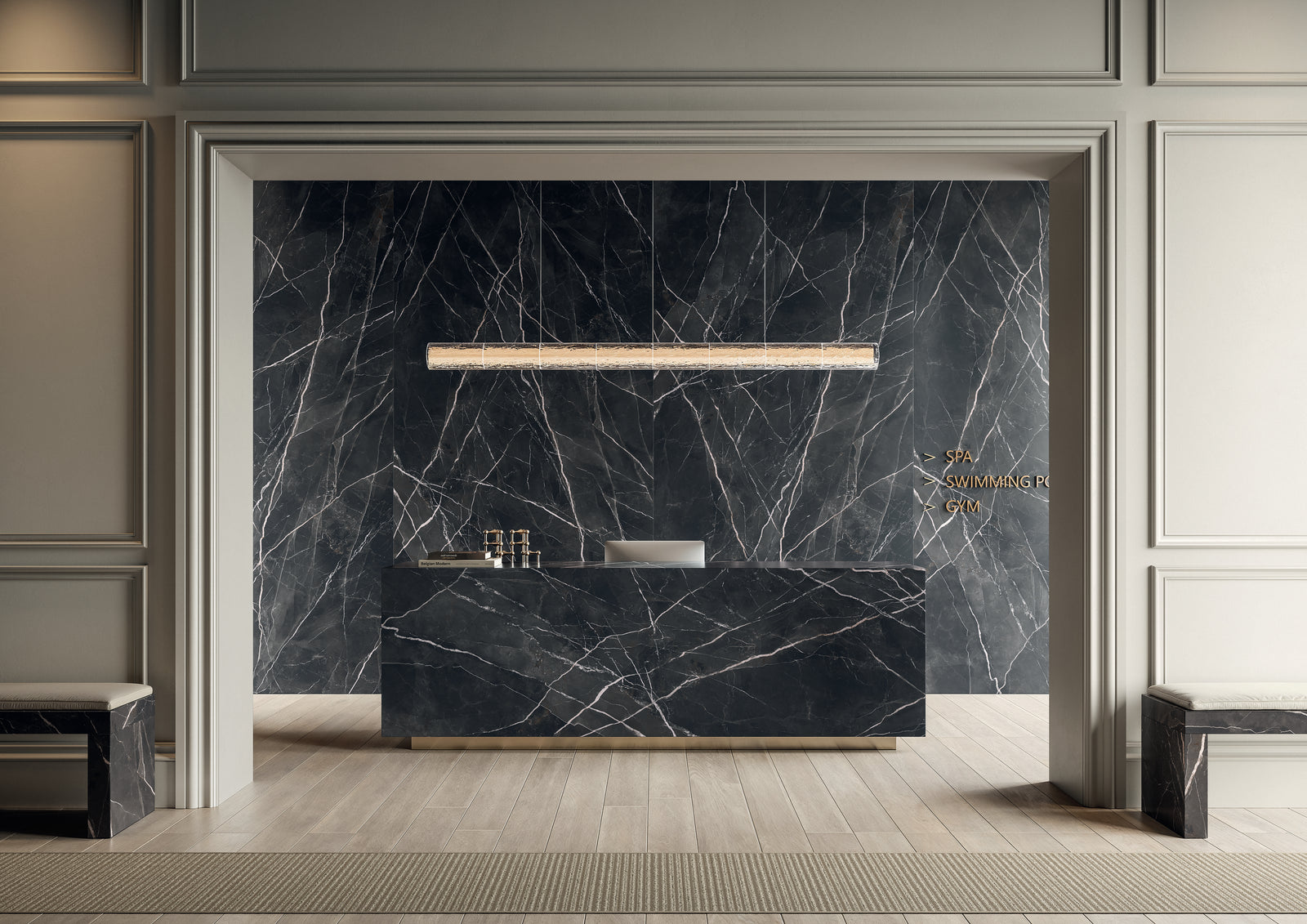 Calacatta Black installed